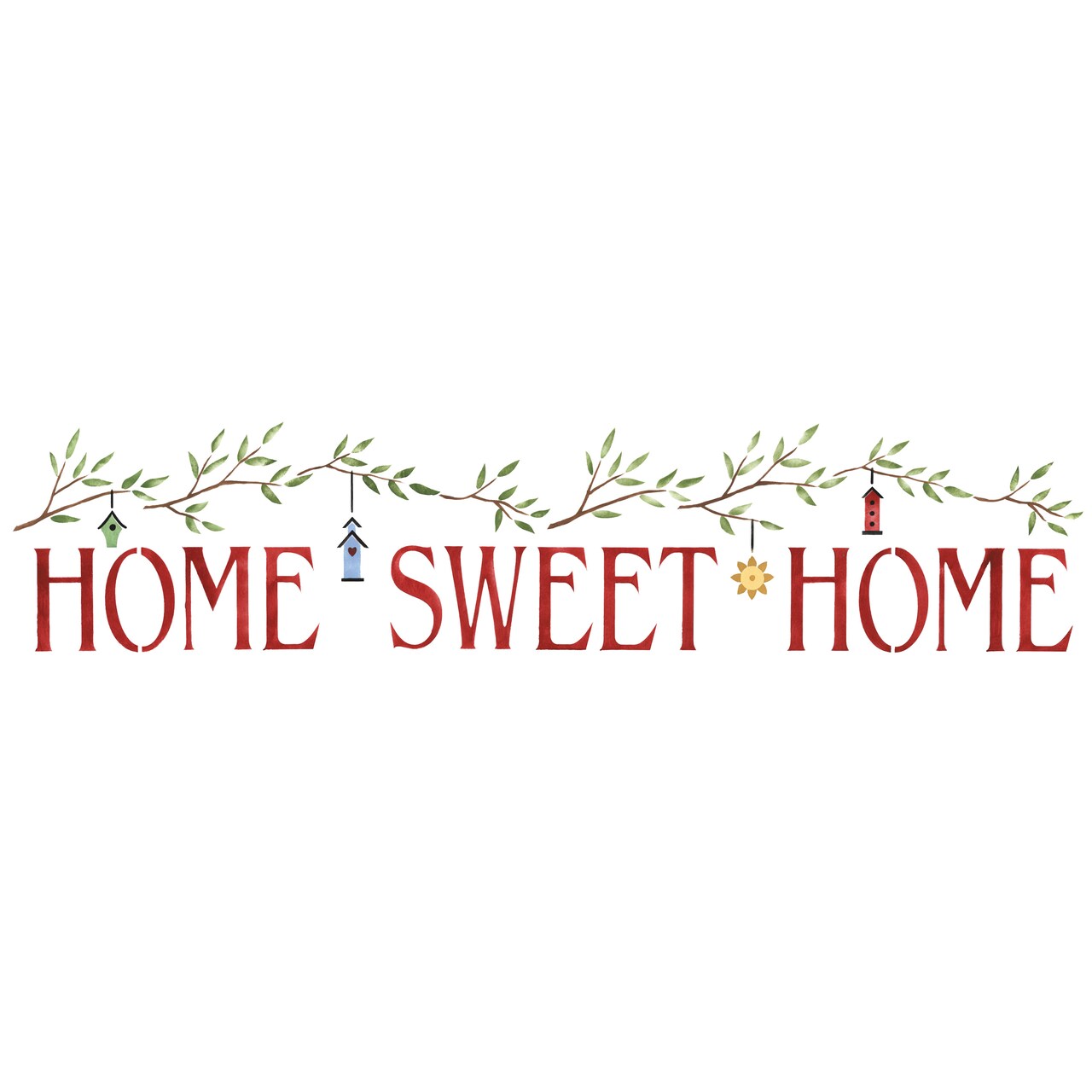 Home Sweet Home Wall Lettering Stencil | 3104 by Designer Stencils | Word &#x26; Phrase Stencils | Reusable Art Craft Stencils for Painting on Walls, Canvas, Wood | Reusable Plastic Paint Stencil for Home Makeover | Easy to Use &#x26; Clean Art Stencil